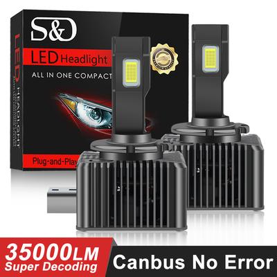 2Pcs 35000Lm D3S LED Headlight Bulbs D1S D2S D4S D8S D1R D2R D3R D4R D8R Turbo LED CSP Chips Lights For BMW Benz Volvo Lamp