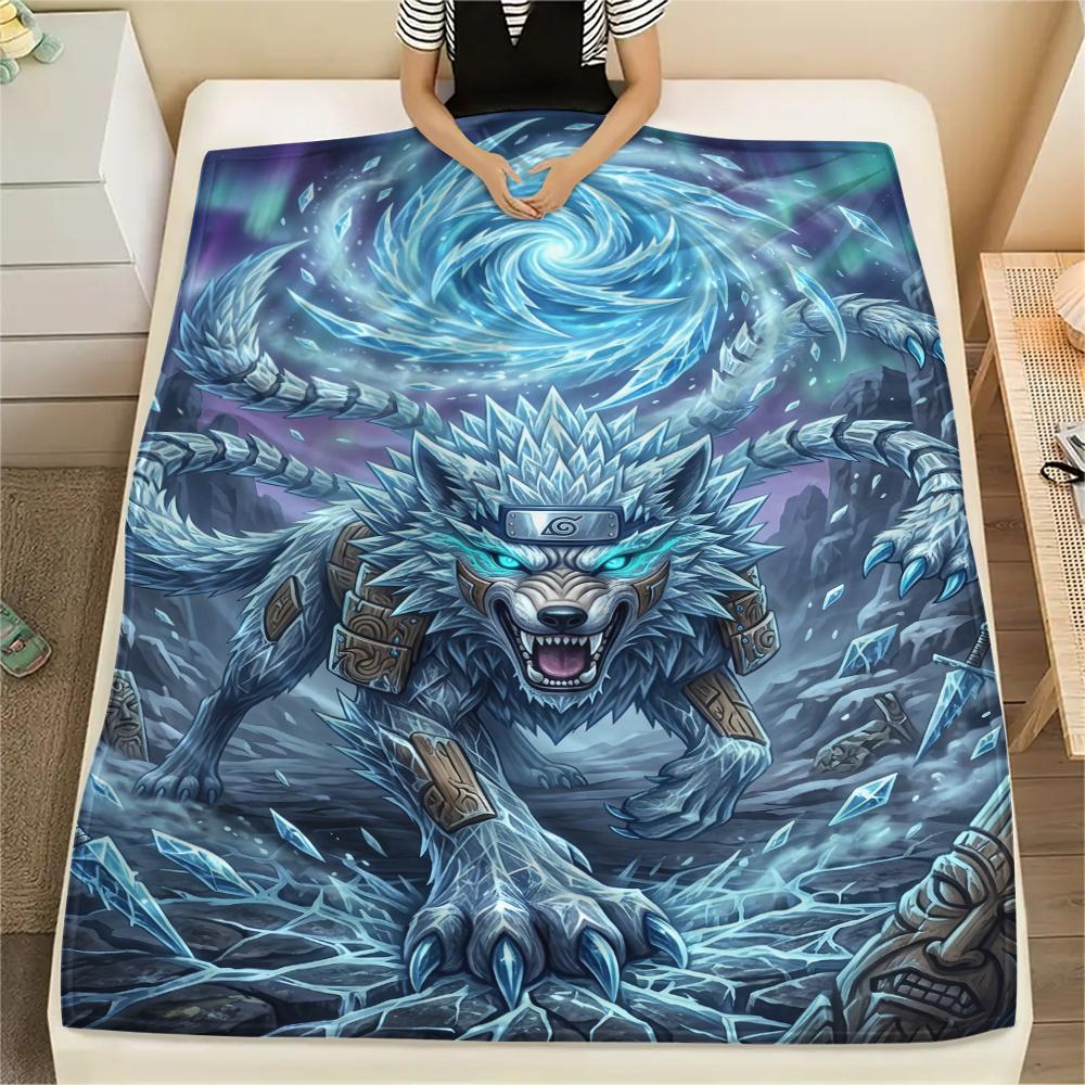Decorative Naruto Flannel Blanket Print Warm Comfortable Throw for Sofa Bed Chair Travel Picnic Use Cool Ninja Art -Xin