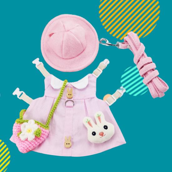 1 Conjunto Disfraz de Conejo Llamativo Mano de Obra Fina Tela Patrón de Dibujos Animados Vestido de Conejito Ajustable