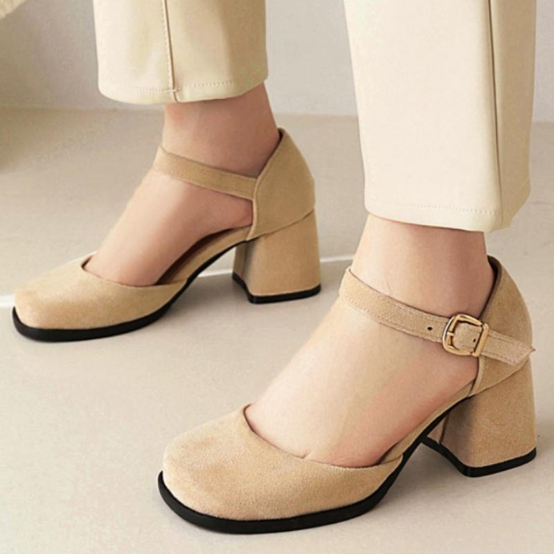 Close Toe Women's Sandals Summer Shoes Outside D'Orsay Pumps Ladies Ankle Strap Elegant Red Gray Party Wedding Shoes Brand