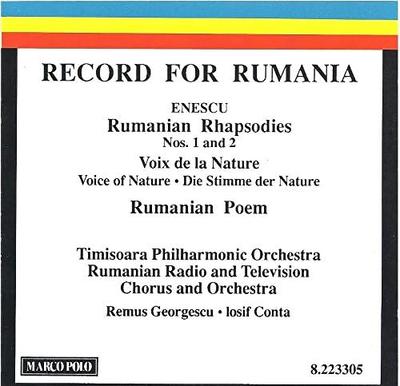 CD TIMISOARA PHILHARMONIC ORCHESTRA - Record for Rumania / Enescu: Rumani Non Japan Classical Used