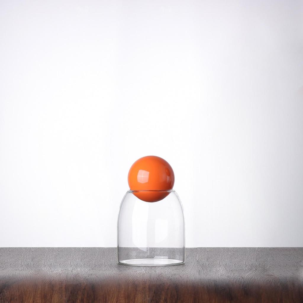 Modern Glass Coffee Bean and Tea Storage Jar with Cork Stopper