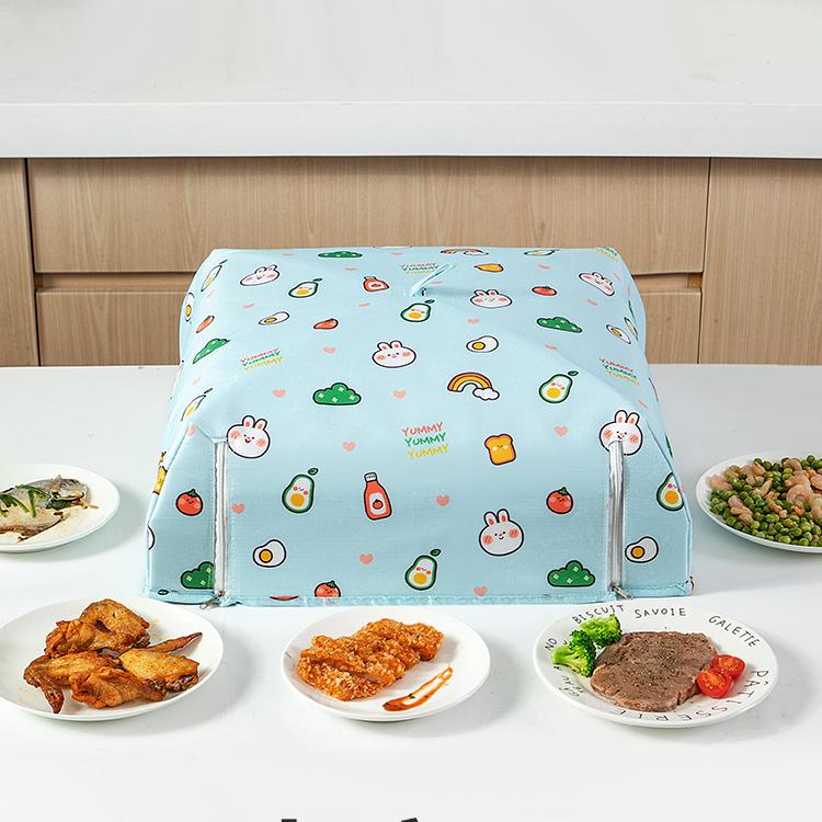 Large Food Cover Insulated Dishes Home Vegetable Meat Winter Thickened Heating Table Collapsible Zip Tent Food Warm Cover for Camping Picnics BBQ