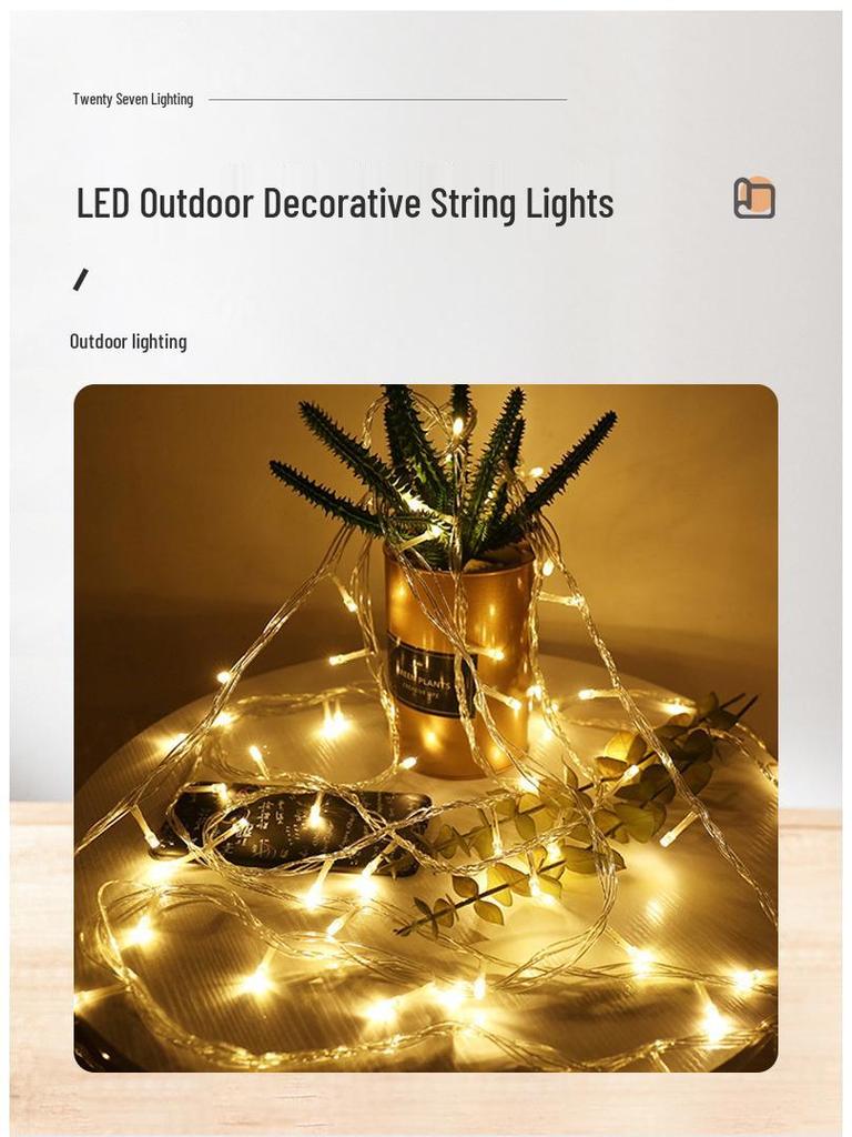 LED Outdoor Christmas Tree Decoration String Lights - Colorful Starry Sky Wedding Luminous Lights Strip