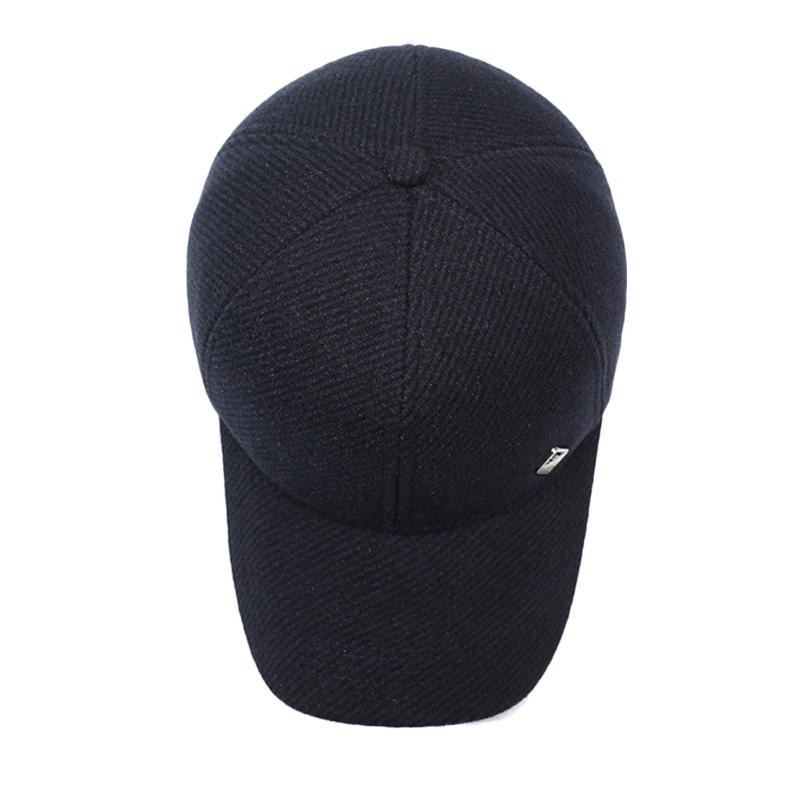 Men's Hat Autumn Winter Middle-Aged Thick Woolen Baseball Cap Windproof Ear Protection Cap for The Elderly Dad Cap