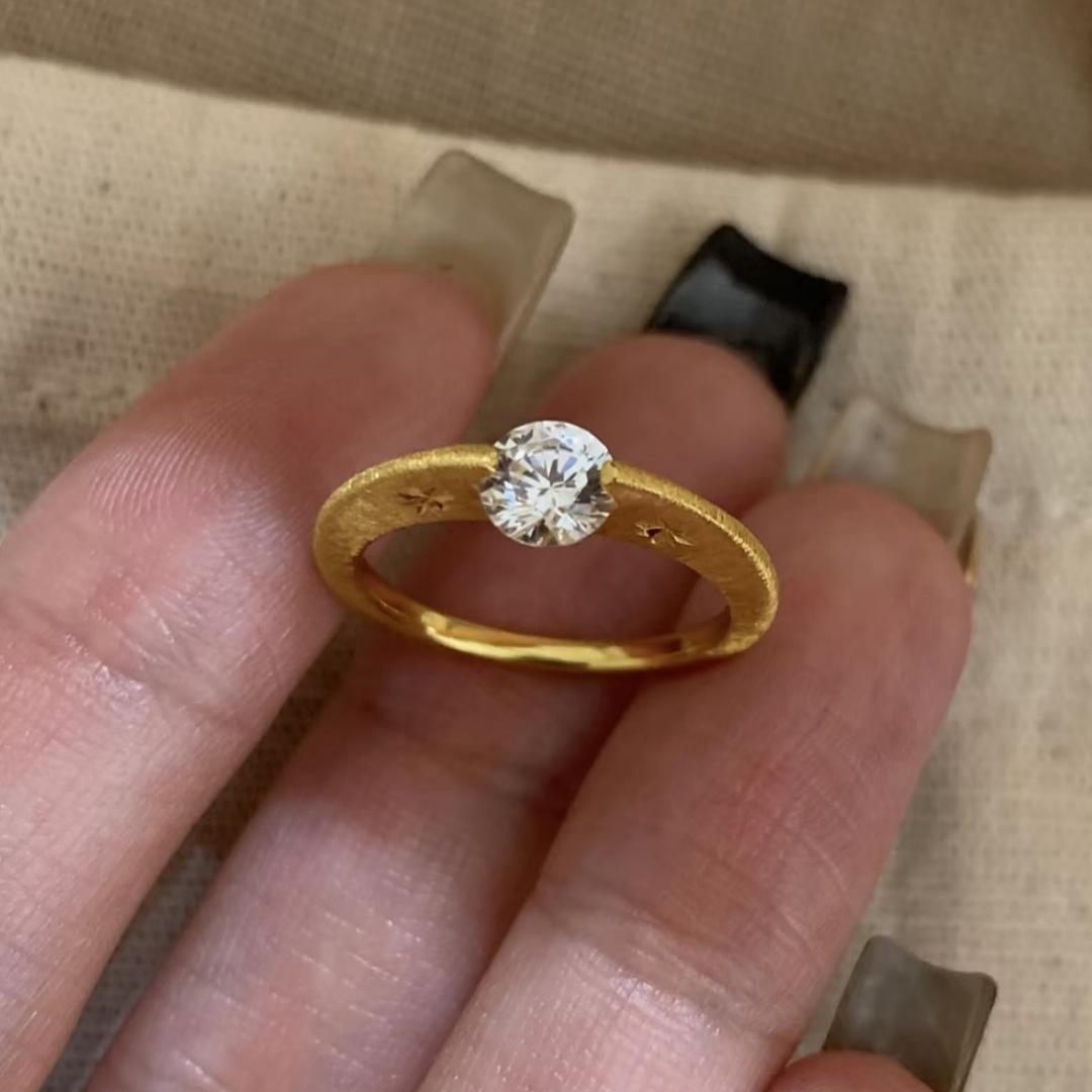 

Rotatable Flash Diamond Vintager Gold Brushed Starlight Suspended Diamond Fine Ring Niche Design Ring Index Finger Ring Female 2026 no. 6
