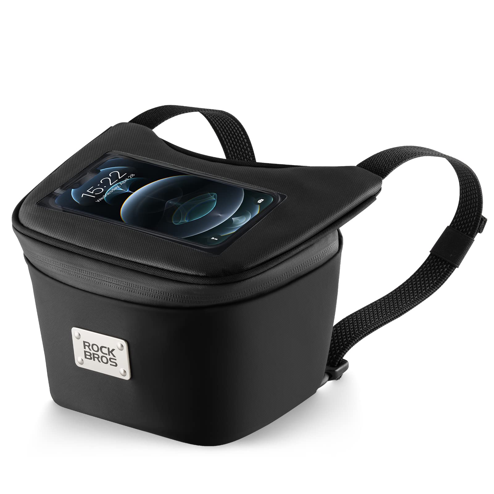 

ROCKBROS Мотоциклетный руль Смартфон Большой Передний Совместимый с ТПУ Поясная сумка с водонепроницаемой Легкий Мелкий предмет Электрический и Универсальный Подходящий Мешок, чёрный