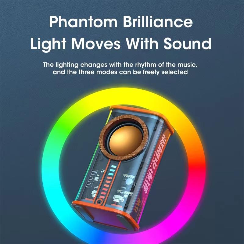 Loudspeaker Sound Box The Bass Transparent Wireless A36 Mecha Speakers Shake Speakers Audio Player Bluetooth Stereo Surround