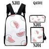 Classic Novelty Peculiar Fruit 3D Print 3pcs/Set Pupil School Bags Laptop Daypack Backpack Inclined Shoulder Bag Pencil Case