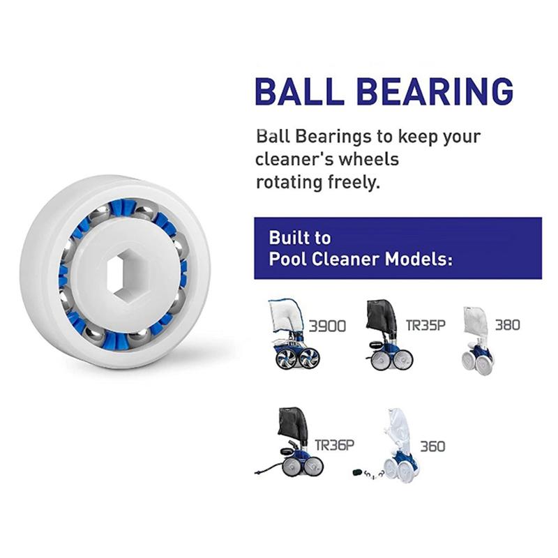 8Pcs Pool Supply Town Wheel Ball Bearing For Polaris Vac- 360 380 Pool Cleaner Wheel Plastic Ball Bearing Parts