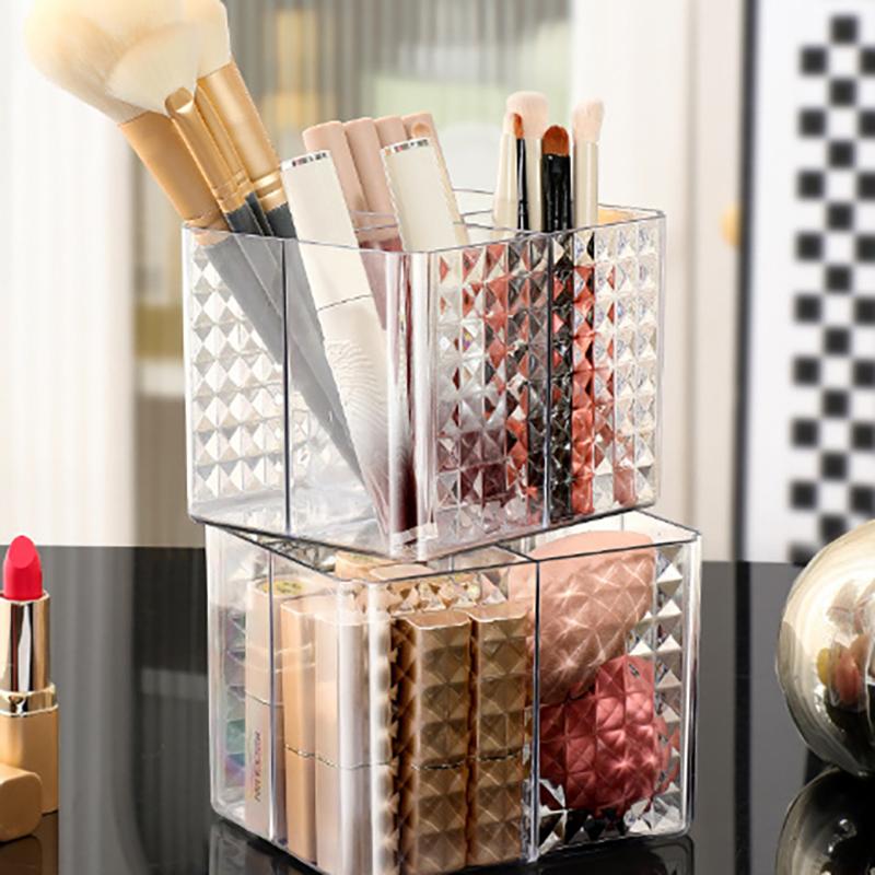 Clear Acrylic Makeup Brush Holder Desk Cosmetic Organiser Lipstick Storage Lipstick Storage Holder