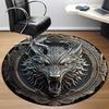 1PC Wolf Shield Office Round Rug, Non slip, Soft and Durable Office Rug for Interior Decoration, Perfect for Office