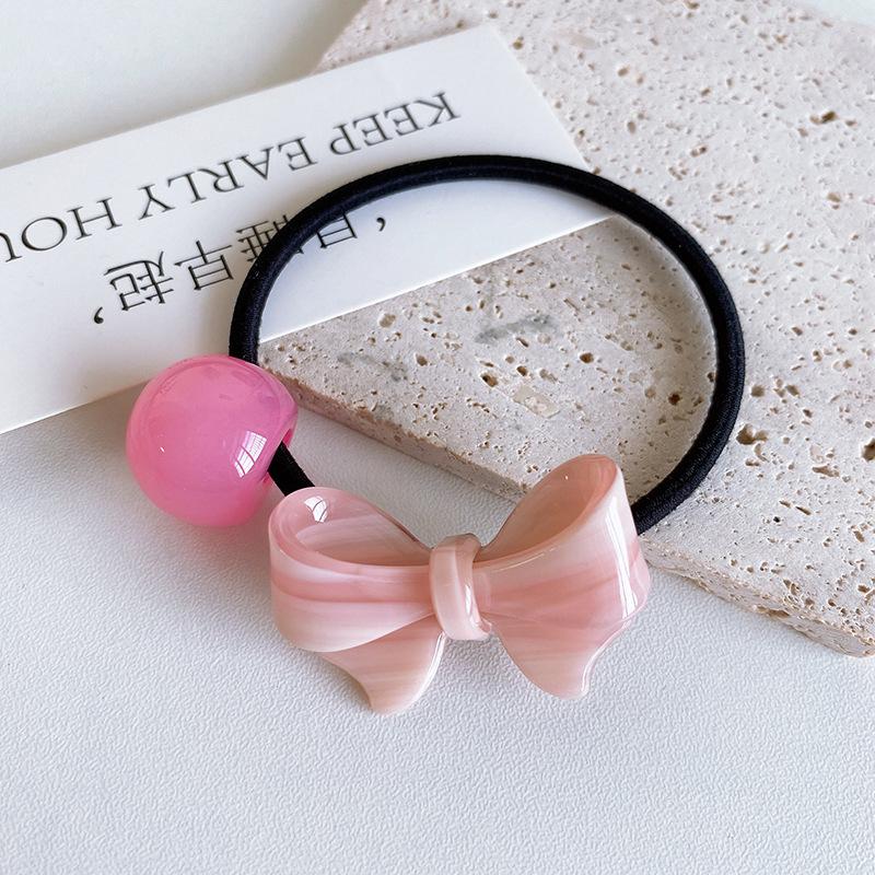Cute Bowknot Rubber Band Fashion High Elastic Hairband Headband For Women Ponytail Hair Ring Loop Hair Accessories Girls Headwear