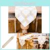 Modern Minimalist Christmas Table Runner Hexagonal Yellow White Checkered Design