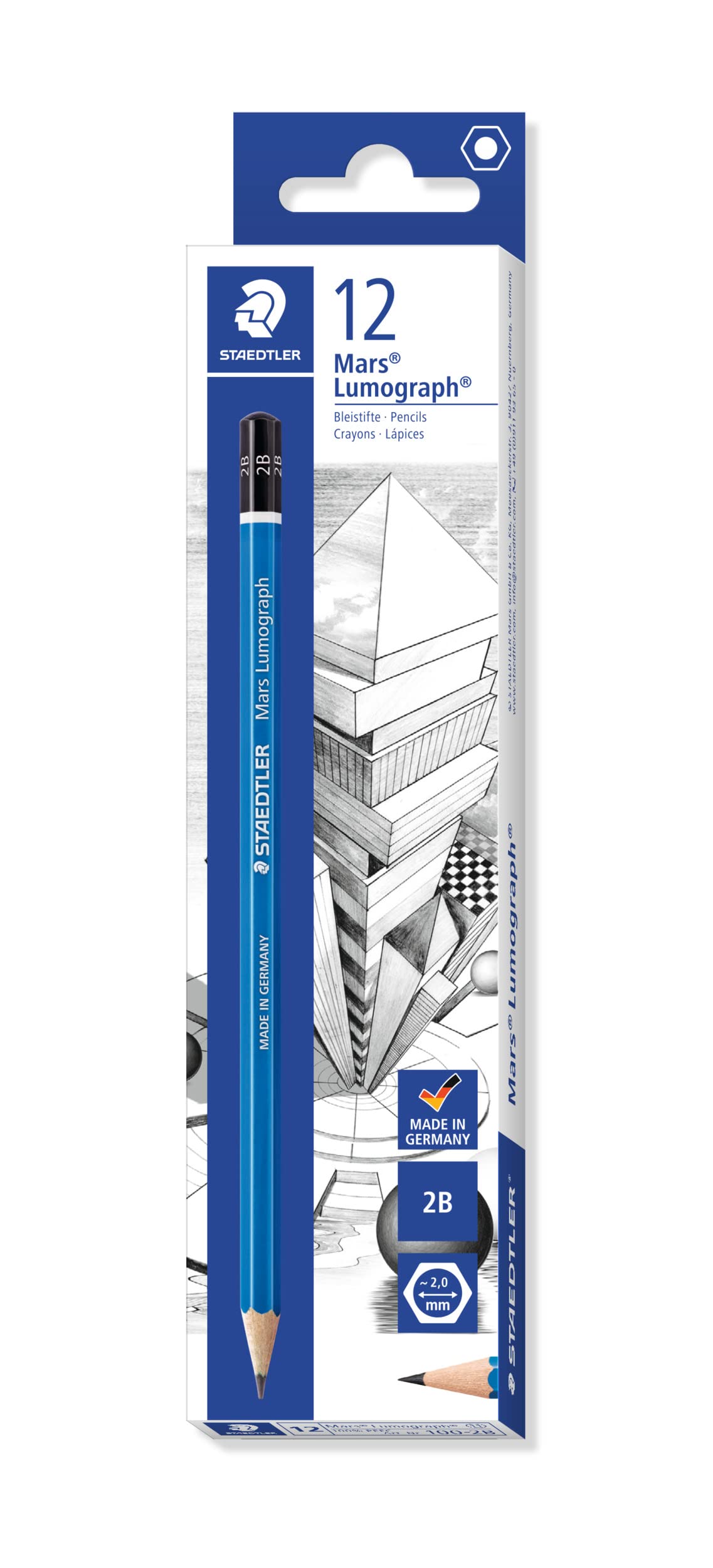 

STAEDTLER 2B Mars Lumograph Pencils for Writing and 12 Drawing, Pencils, 100-2B12