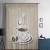 Ikonka kávového hrnku Tyl Průsvitné závěsy pro dekoraci obývacího pokoje Závěs do pokoje Ložnice Kuchyně Voálové Organzové závěsy