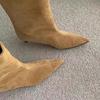 2026 Nowe Damskie Botki na Obcasie z Ostrym Czubkiem Zamszowe Modne Buty na Obcasie Projektant Luksusowe Zimowe Botki Eleganckie Seksowne Damskie Botki Chelsea