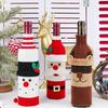 Christmas Wine Bottle Cover Knitted Santa Snowman Champagne Bottle Set Holiday Party Table Decor 2 Pack