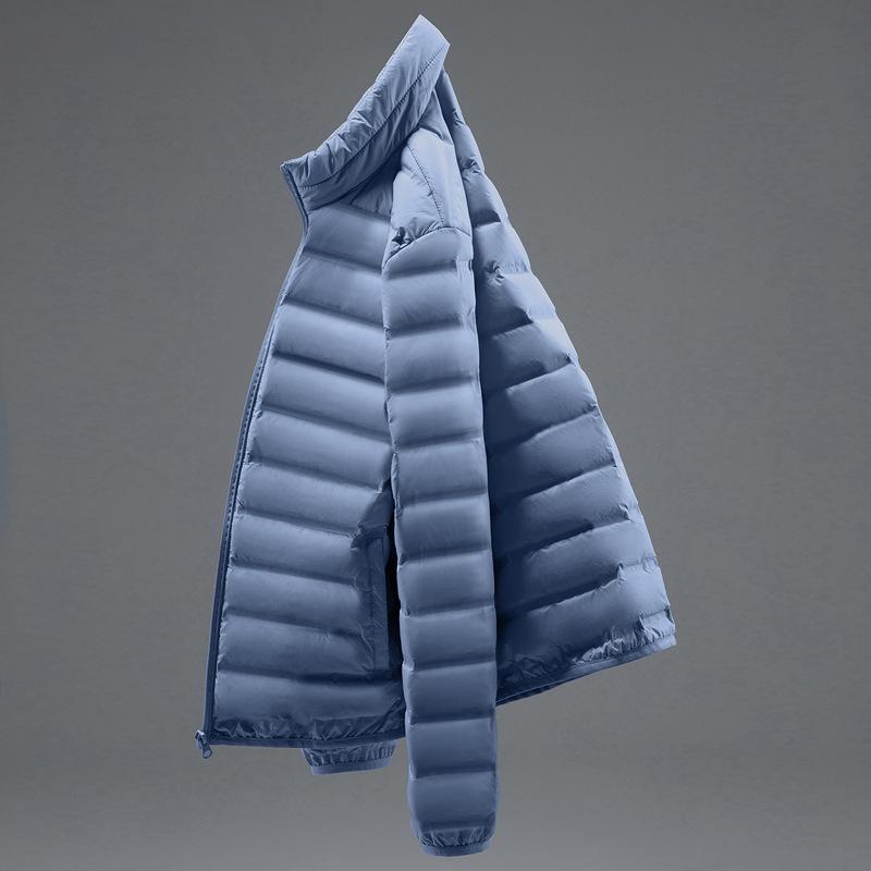 

Мужской легкий пуховик короткий теплый пуховик воротник-стойка однотонный пух белого гуся парный пуховик куртка для мужчин 2XL