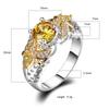 Bee & Citrine Ring, November Birthstone Yellow Citrine Animal Ring with Zirconia,  CopperSymbolic Jewelry for Couples