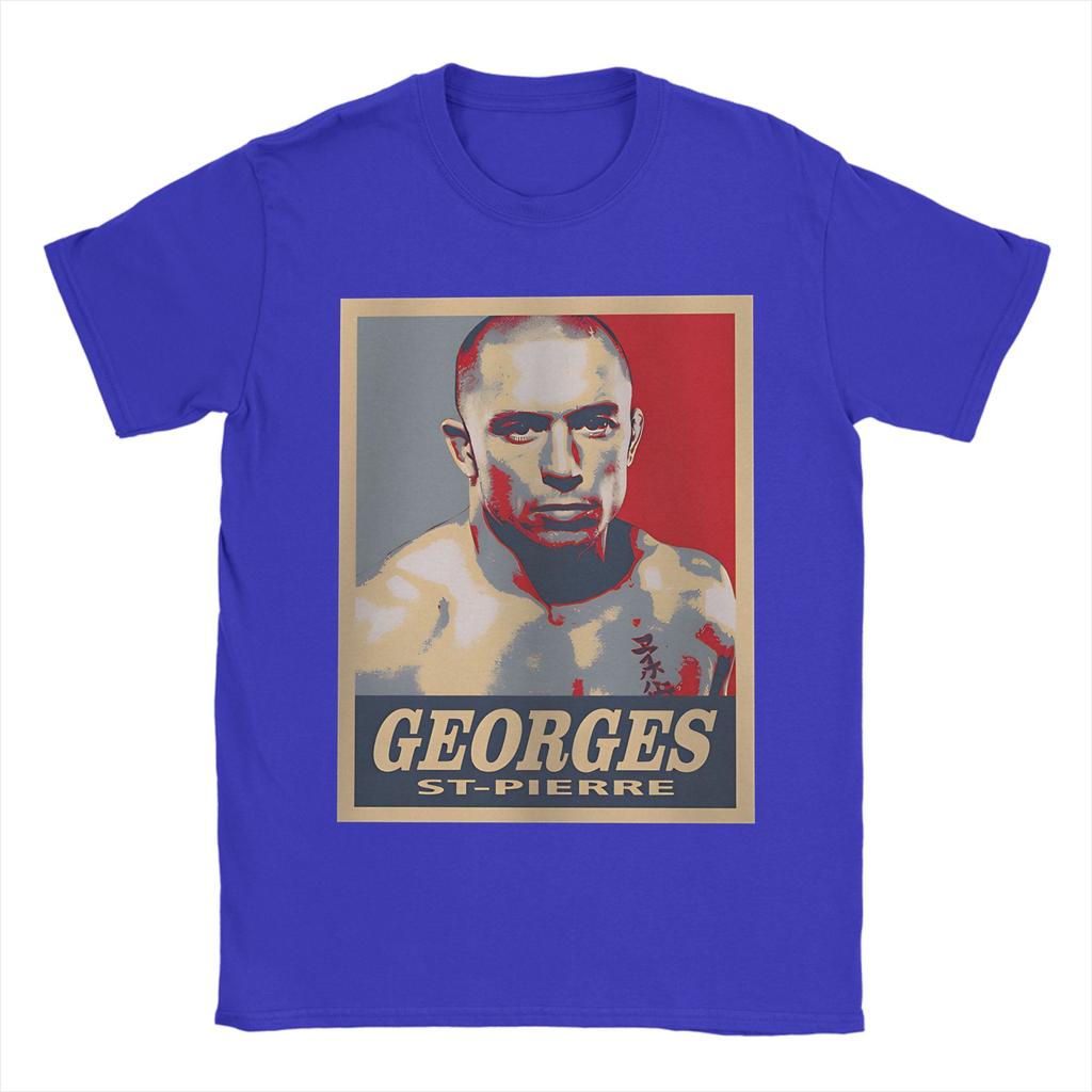 Georges St Pierre TShirt Men  Vintage 100 Cotton Tees Round Neck Short Sleeve T Shirts Gift Idea Tops