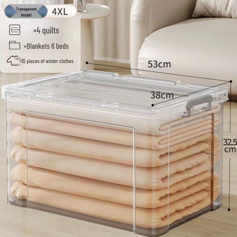 Transparent Large Capacity Storage Box for Clothes, Toys, Snacks