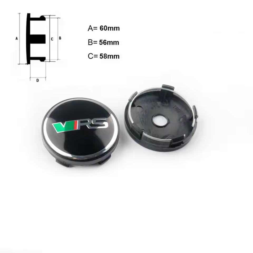 4pcs 56mm 60mm Car Wheel Center Caps VRS Sticker V Badge For A5 A7 VRS MK1 MK2 MK3 Car Stickers Accessories