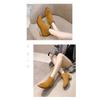 Large Size Pointed Head Thick with Martin Boots Female 2025 New A Foot Stirrup Suede Low Heel Short Boots