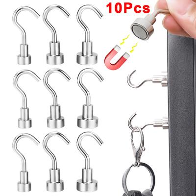 10/1 Sztuk Haczyk Magnetyczny Wielofunkcyjny Mocny Magnes Uchwyt Haczyk Na Klucze Naklejka Na Lodówkę Szafka Organizer Domowy Haczyki