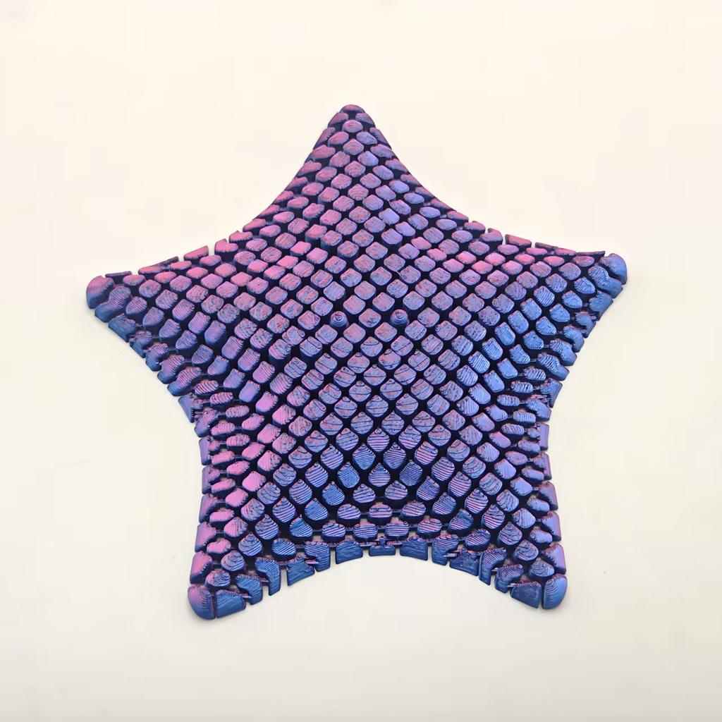 3D Printed Starfish 12cm Ornament Marine Animal Decor Ocean Themed Desk Toy Movable Joints Stress Relief Gift for Home Office