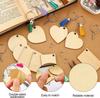 96/160PCS Unfinished Wooden Keychains Blank Sublimate Keychain Key Ring With Leather Tassel For Decor Making DIY Craft Tags