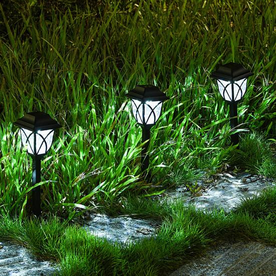 2 szt. Zewnętrzne Lampy Solarne Ścieżkowe Super Jasne Automatyczne Włączanie/Wyłączanie Wodoodporne Oświetlenie Ogrodowe Krajobrazowe Lampy Podwórkowe