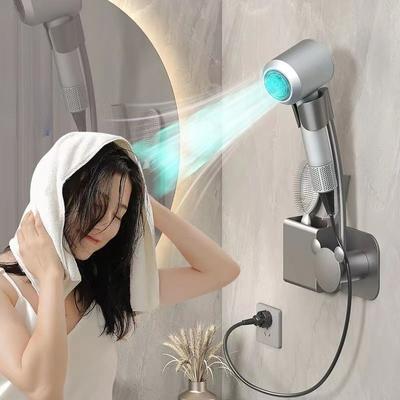 Badezimmerregal, Wandmontage, multifunktionale Aufbewahrungsregale, Organizer, Badezimmer-Haartrockner-Halter