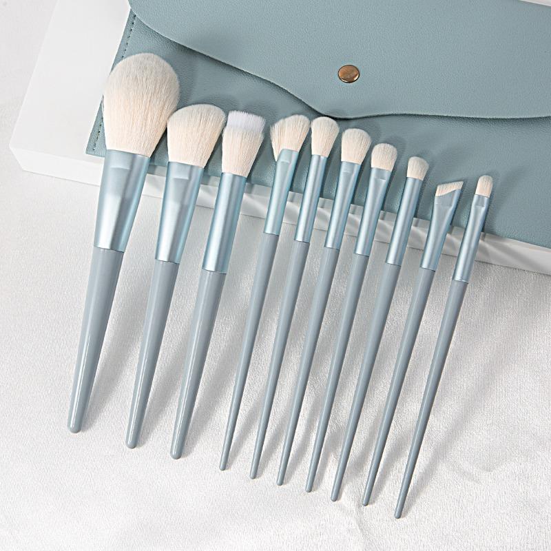 10pcs Professional Makeup Brush Set with Accessories for Combination Skin- Featuring Soft Brushes Suitable for Beginners