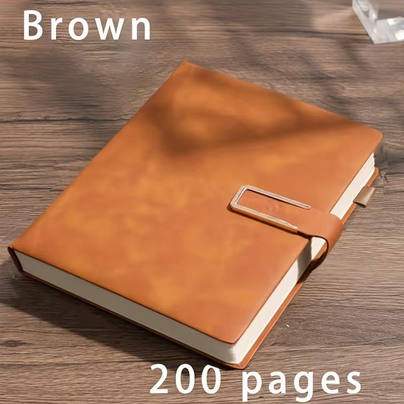 A5 Retro Notebook Soft Leather Cover 200 Pages Agenda for Students Business Office School Stationery Supplies