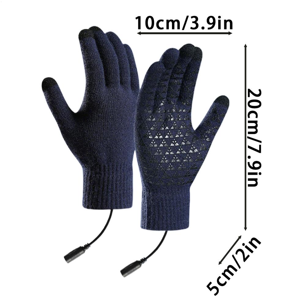 

USB Heated Work Gloves Touchscreen Hand Warmer Mitten Fleece Knitted Warm Gloves For Motorcycle Bike Riding Cycling Camping темно-синий