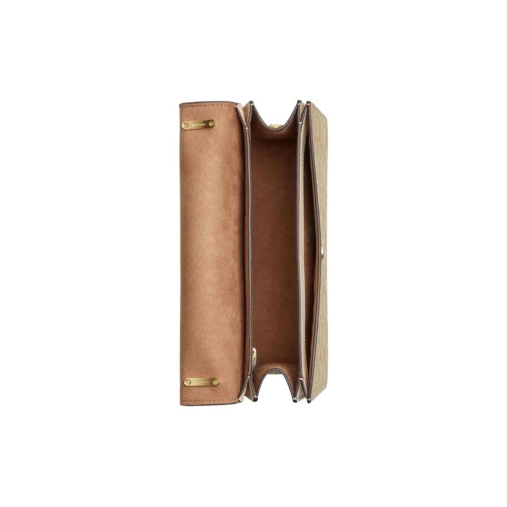 Coach Morgan 26 Classic Monogram Flap Snap Comfortable Leather Messenger Bag Women Shoulder Bag Khaki CM089-IMOT4
