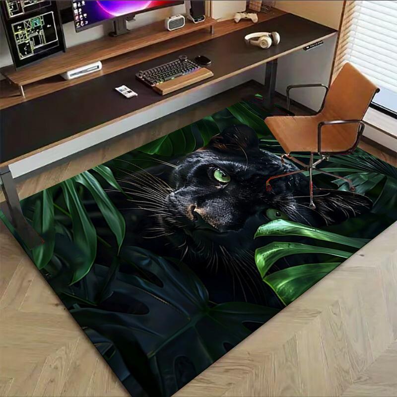 1PC jungle black panther Carpet Office Rug Mat Home Decor Area Carpet Festival Gift Office desk chair carpet Longlasting Material