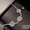 Illusion Bubble Iris Purple Flower Jewel Necklace, Tahiti, Star Purple Flower Zircon Pearl Earring Set