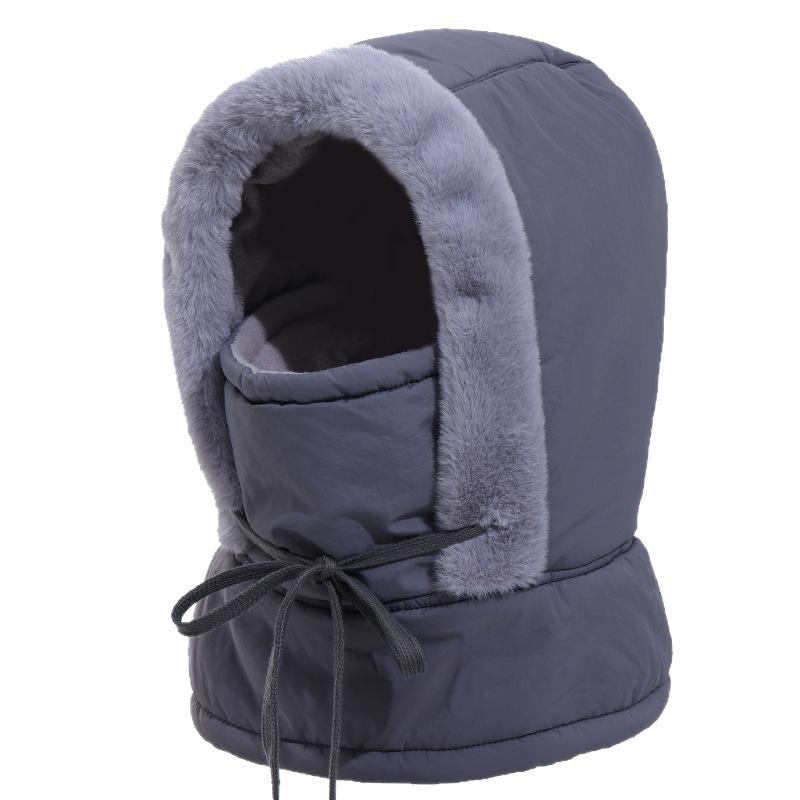 Plush-Lined Thickened Thermal Hat with Face Mask for Men and Women, Ski Winter Face Mask, Winter Camping Hooded