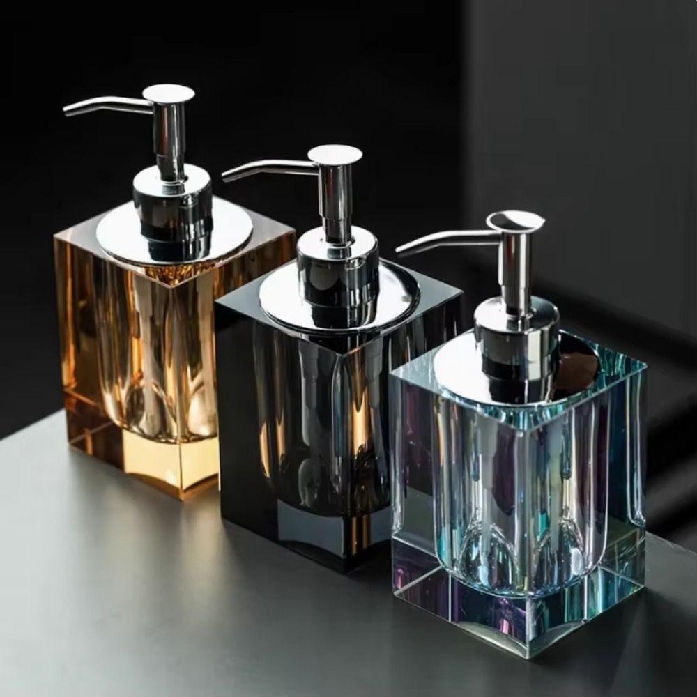 Press Type Hand Sanitizer Dispenser Refillable Liquid Soap Container Crystal Lotion Bottle  Hotel