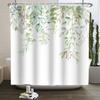 Watercolor Green Leaf Shower Curtain for Bathroom Vines Plant Nordic Minimalist Polyester Botanic Curtain for Home Hotel 180x240