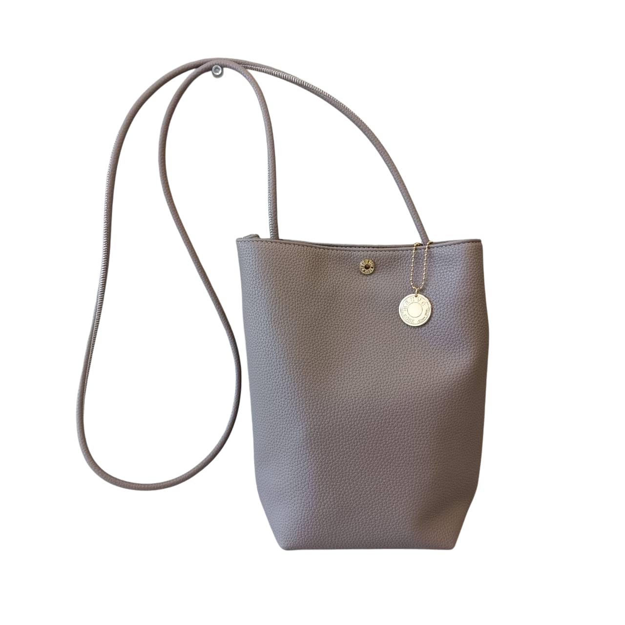 

[mauve] Soft faux leather smartphone shoulder bag, size L (mocha)