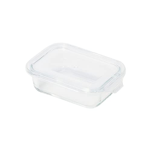 Pearl Metal Heat-Resistant Glass Storage Containers, 350ml, Set of 3, Square, Le Ciel, HB-6466