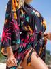 European & American Cotton Print Beach Cardigan: Bikini Cover-Up & Sunscreen Outerwear for Seaside Holidays