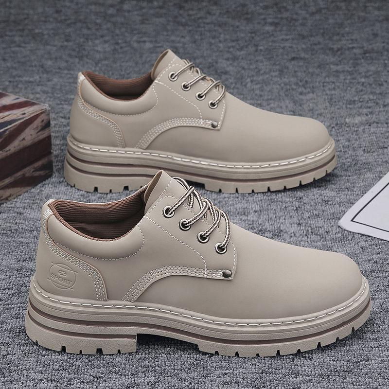 Man Casual Shoe Outdoor Thick Sole Round Toe Leather Shoes for Men Platform High Quality Fashion Footwear Offer Comfortable 2025