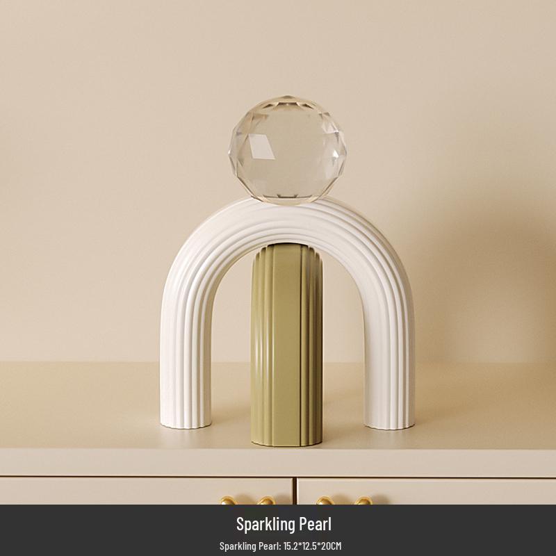 Luxurious Cream Style Red Wine Rack Ornament for Living Room or Entrance Cabinet