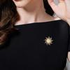 Delicate Elegant Zircon Sun Brooch Pin Fashion Zircon Sun Brooch for Women Suit Sweater Scarf Clothing Accessories