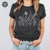 Minimalist T-Shirts, Gifts for Women, Flowers Crewneck Sweatshirt, Aesthetic Tees, Floral Shirts for Women, Wild Flowers Graphic Tees