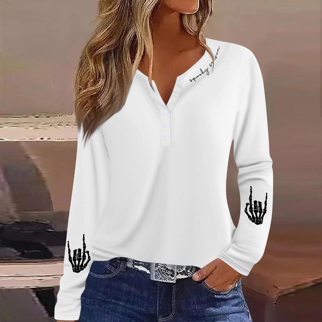 Women's T Shirt Tee Button Floral Print Long Sleeve Daily Weekend Fashion Basic V-Neck Regular Top